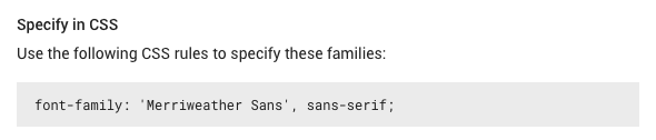 Google Fonts - CSS
