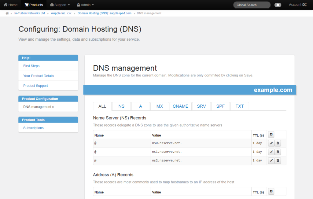 DNS Screenshot