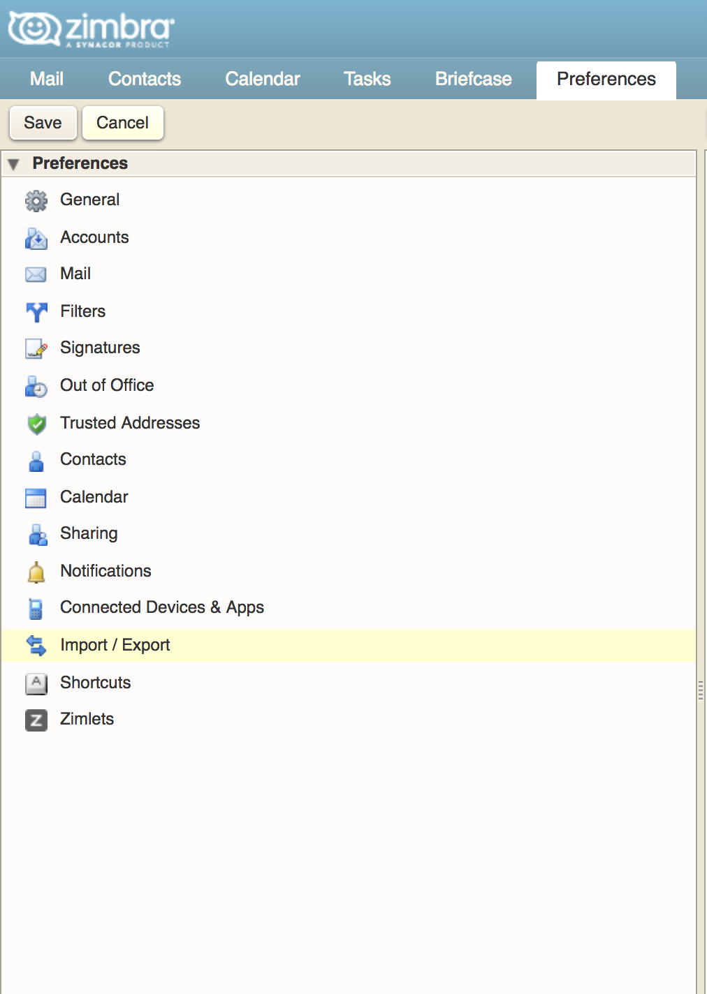 Zimbra Tips & Tricks 2 Importing/Exporting InTuition Cloud Services